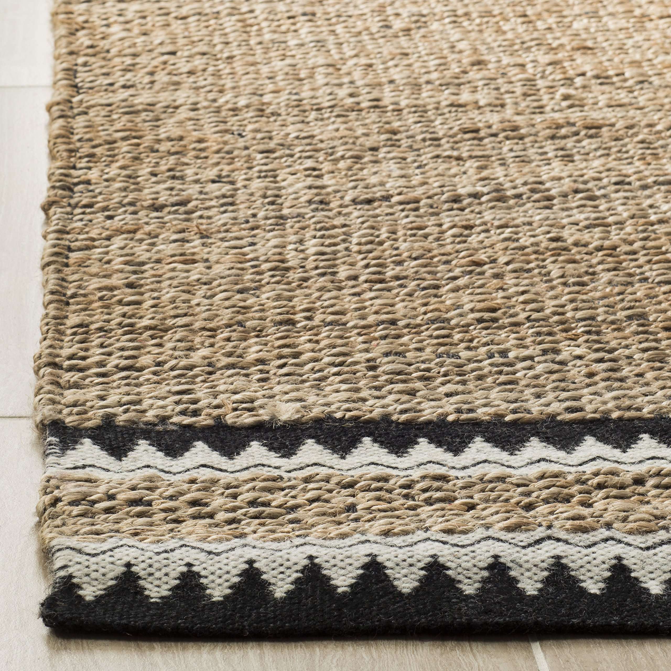 Safavieh Natural Fiber Collection Runner Rug - 2'3" x 6', Natural & Black, Handmade Farmhouse Boho Coastal Rustic Jute, Ideal for High Traffic Areas in Living Room, Bedroom (NF874B) 4