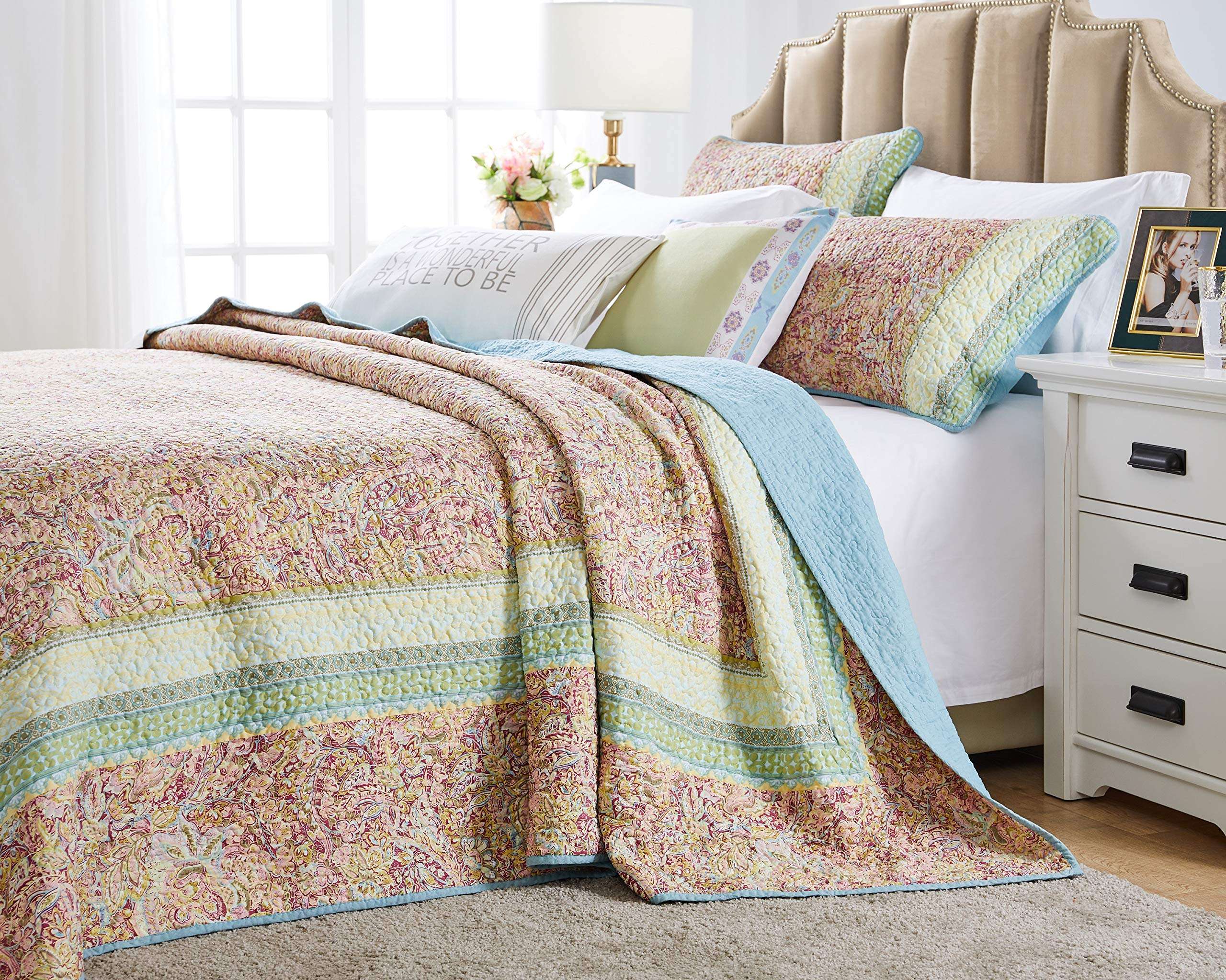 Barefoot Bungalow Palisades Pastel Bedspread Set, 3-Piece, King 2