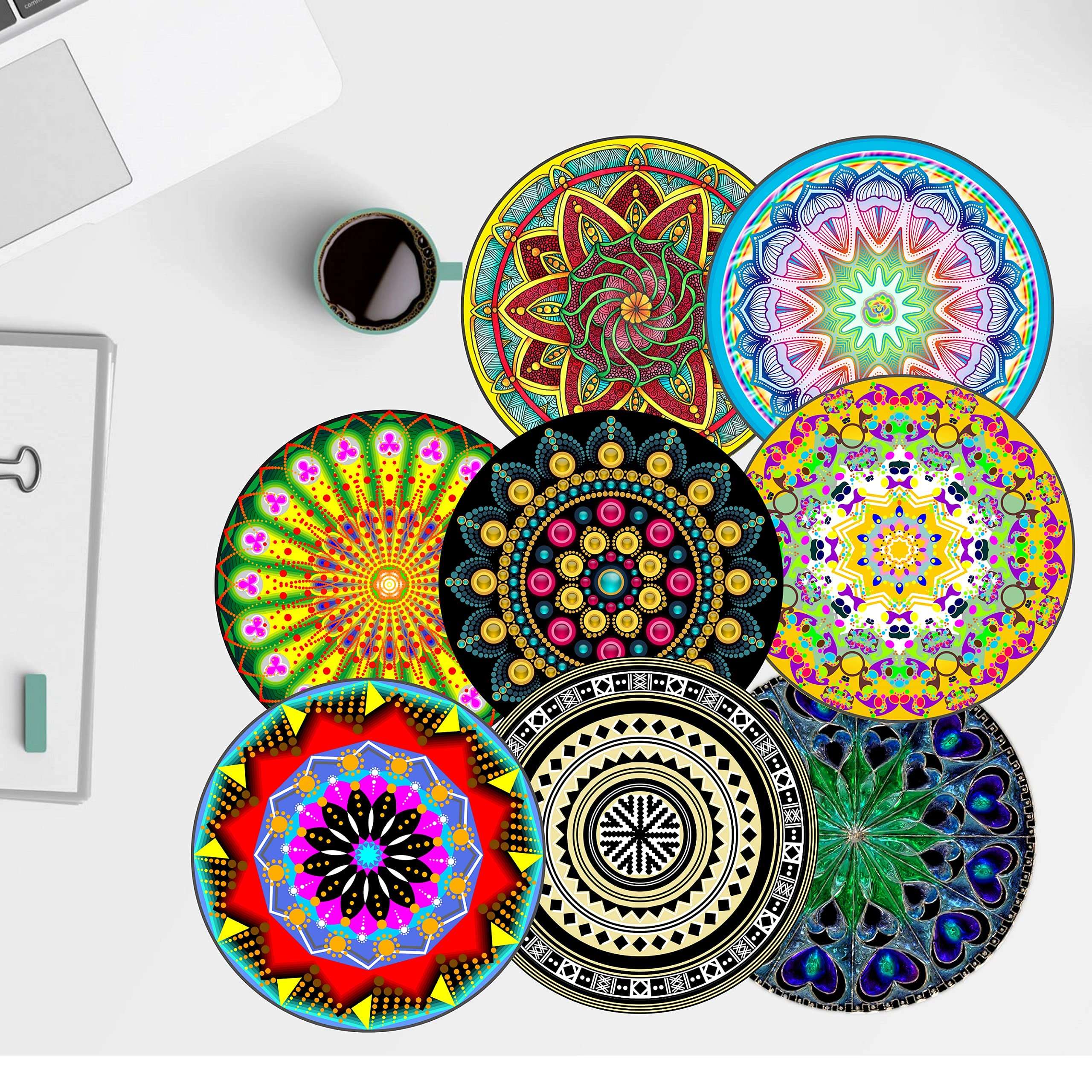 Mouse Pad Pack Mat Mandalas Bulk Mouse Pads Excellent Quality 10 Different Pads Designs Mousepad for Laptop and Desktop 3