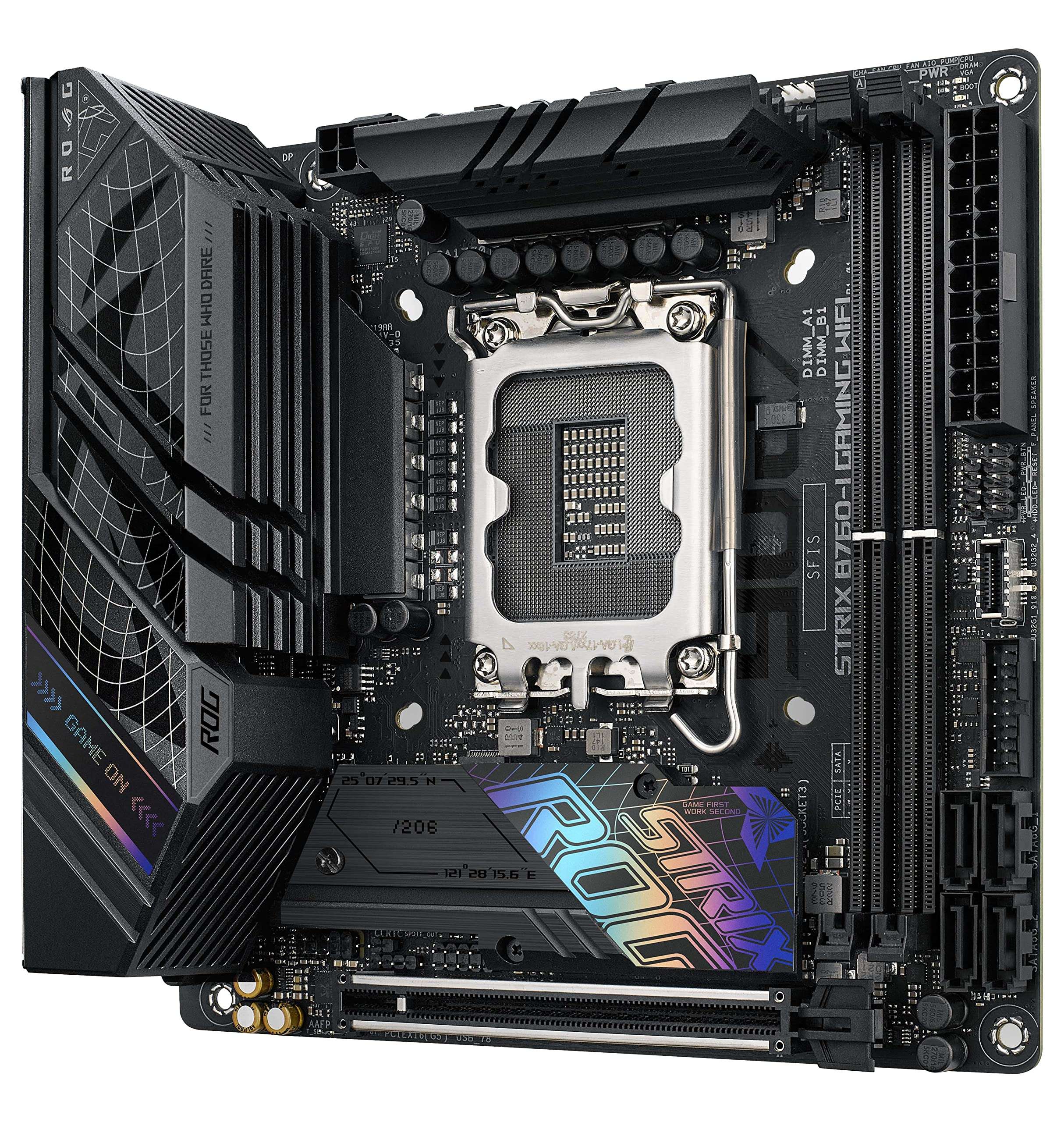 ASUS ROG Strix B760-I Gaming WiFi - Intel B760 LGA 1700 Mini ITX Motherboard (DDR5, 8 + 1 DrMOS, PCIe 5.0, 2 x PCIe 4.0 M.2, WiFi 6E, 2.5G Ethernet, USB 3.1 Gen 2 x 2 Type-C, Aura Sync RGB) 5
