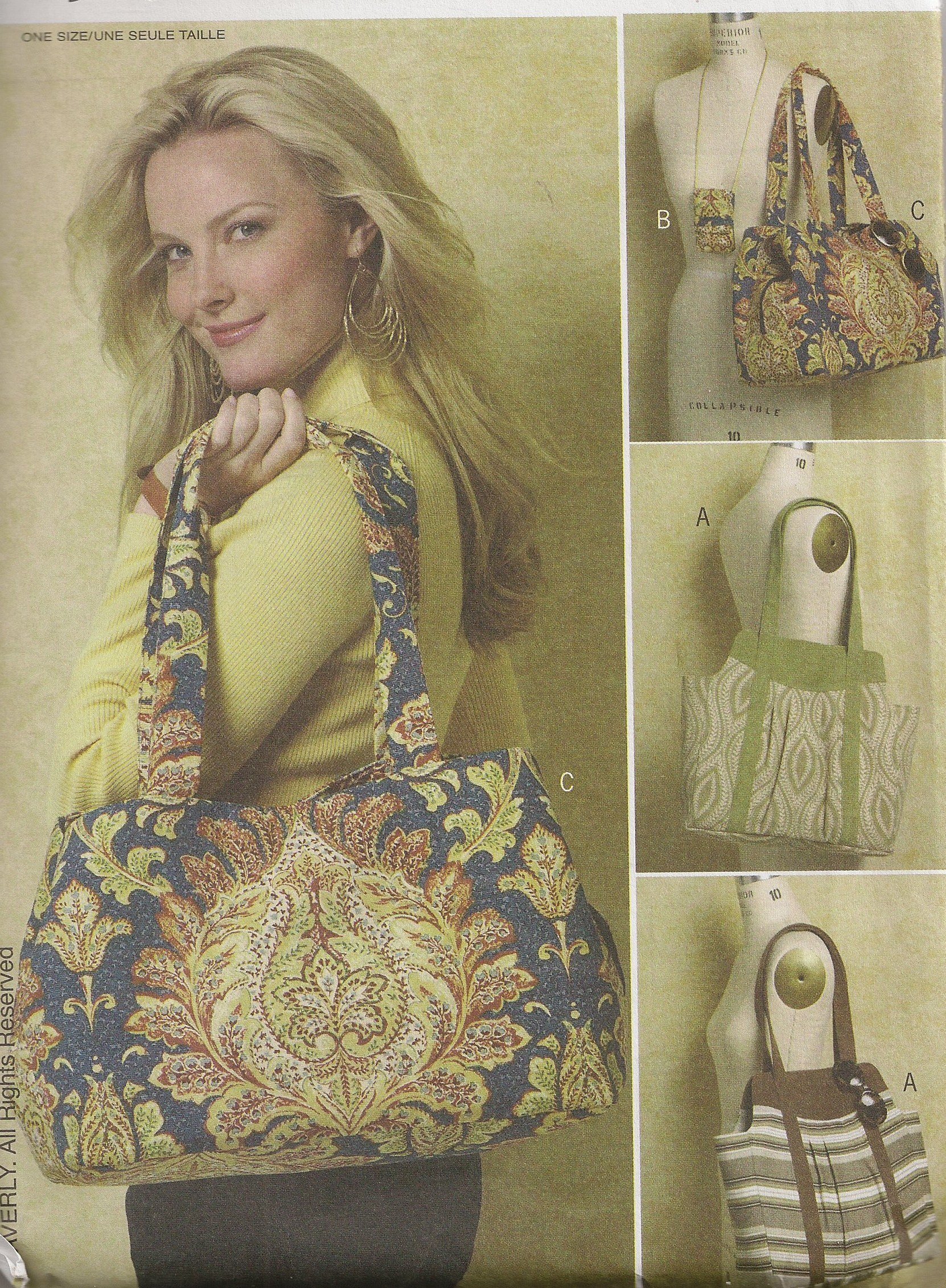 BUTTERICK PATTERNS B5438 Totes and Cell Phone Case, One Size Only