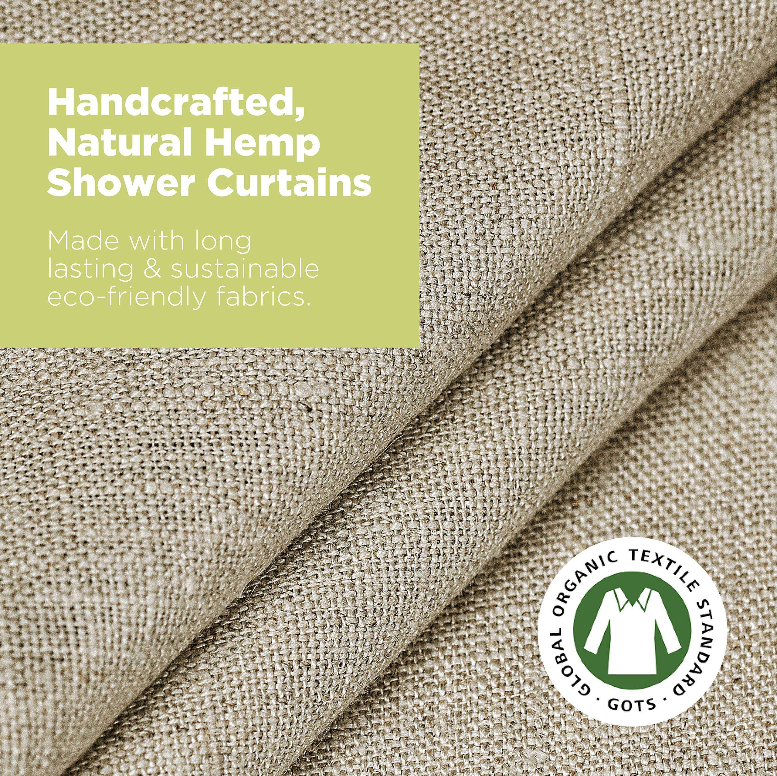 Bean Products Hemp Stall Shower Curtain (Natural), [54" x 74"] | All Natural Materials - Made in USA | Works with Tub, Bath and Stall Showers 3