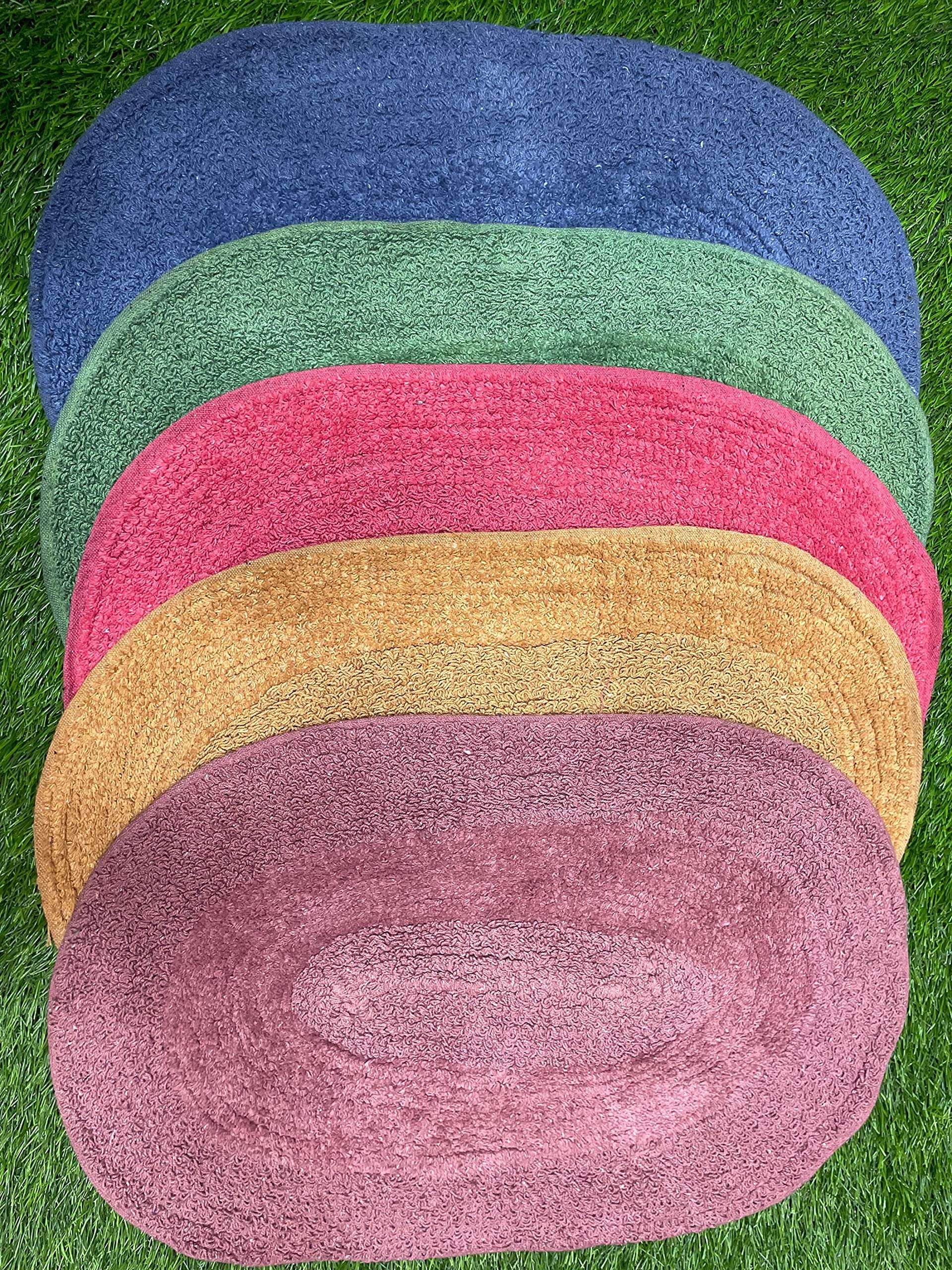 Reversible Cotton bathmat Both Sides uses Best for washroom RED ( Pack of 2) 6