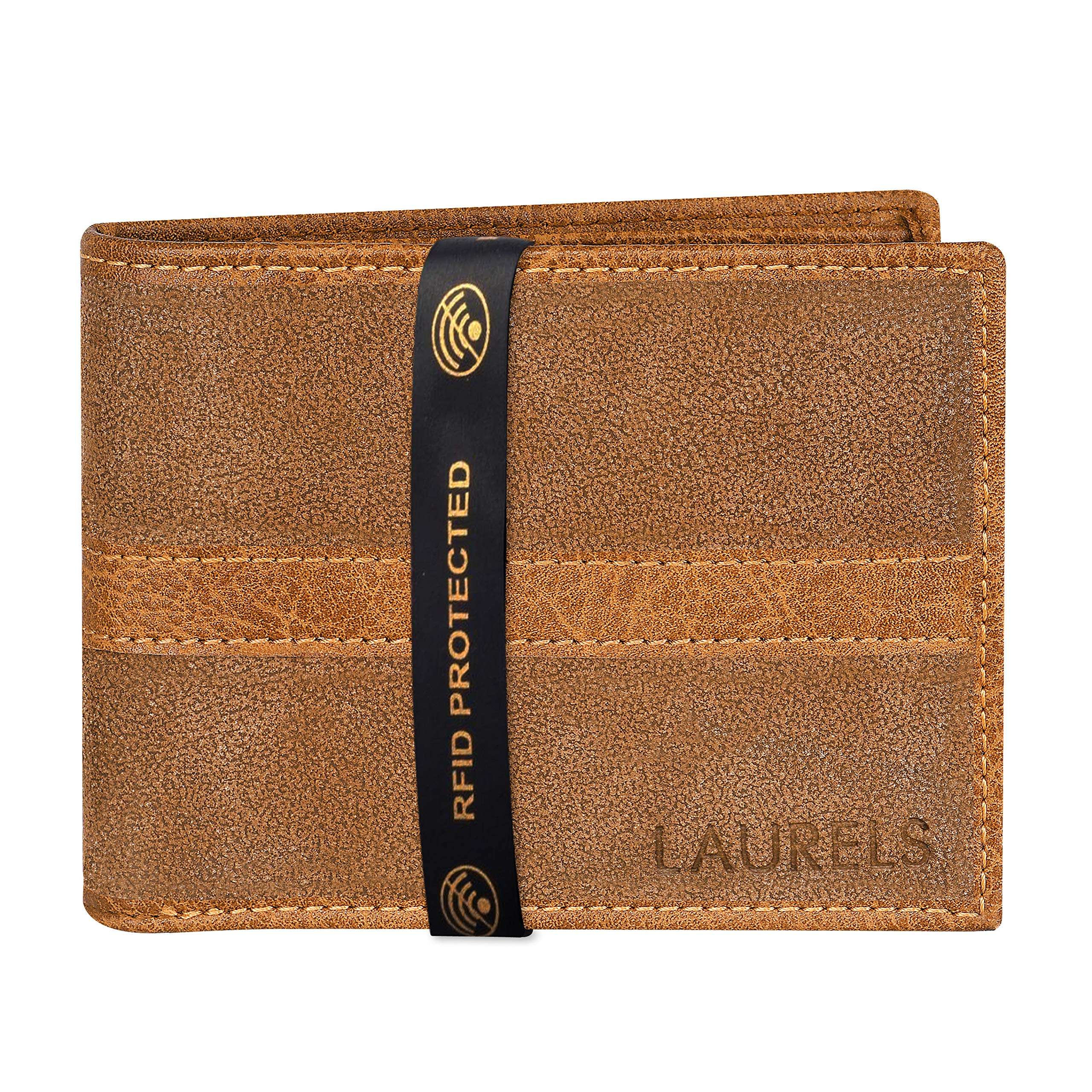 Laurels? Aristocrat RFID Blocking Tan Color Leather Wallet(Lwt-Wd-II-06)