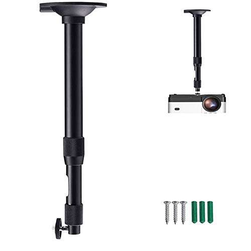 Universal Ceiling Projector Mount Angle Adjustable Bracket Holder with 360 Degrees Rotatable Heads for Mini Projector Camera Home Surveillance System,Black