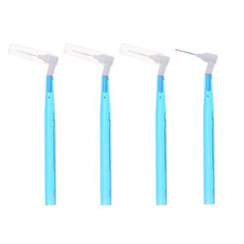 HEALLILY 35Pcs L Shape Interdental Brush Angle Teeth Brush Tooth Gap Cleaning Brush Dental Oral Care Tool for Office Home
