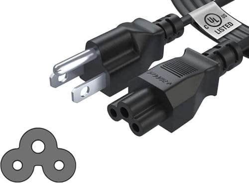 Pwr 6 Ft Mickey Mouse Plug Ac Power Supply Cord AC Adapter Laptop Notebook Computer Charger Cable: IEC-60320 IEC320 C5 to NEMA 5-15P