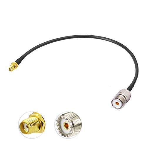 BINGFU Ham Radio Antenna Adapter SMA Female to UHF SO239 Female RG58 Coaxial Jumper Cable 30cm 12 inch for Ham Two Way Radio Walkie Talkie Wouxun Baofeng BF-F8HP UV-5R UV-82 BF-888S GT-3