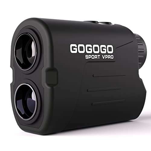 Gogogo Sport Vpro Laser Golf/Hunting Rangefinder, 6X Magnification Clear View 650/1200 Yards Laser Range Finder, Lightweight, Slope, Pin-Seeker & Flag-Lock & Vibration (650 Yard)