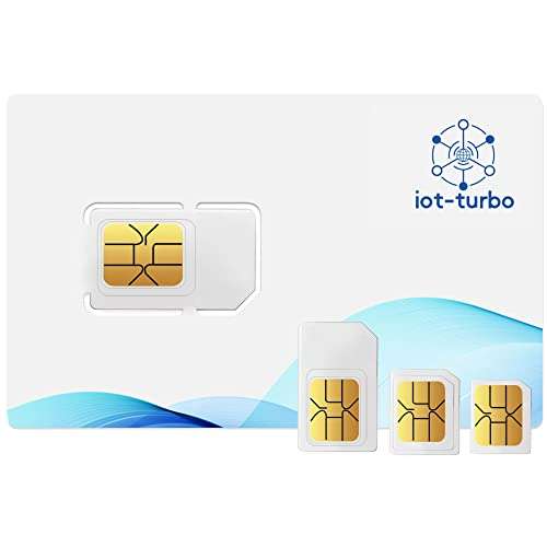 IoT-Turbo Data-Only SIM Card 3-in-1 Kit, Nationwide 4G LTE Coverage Based on AT&T Tower Network, No Contract, for IoT Devices, 4G Cameras, 4G LTE Routers etc