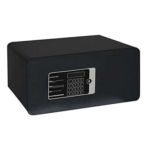 lqgpsx Electronic Security Safe Box, Indoor All Steel Safety Electronic Large Capacity Home Office Money Documents Gun Cash Deposit Hotel, Black