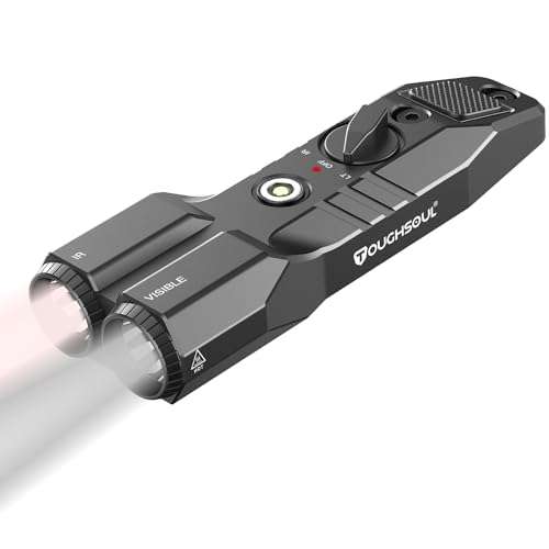 TOUGHSOUL MLOK Picatinny Mounted 1450 Lumen Flashlight 940nm IR Illuminator Infrared Flashlight Combo, Low-Profile Tactical Light with Built-in Rechargeable Battery (MLOK Mounted)