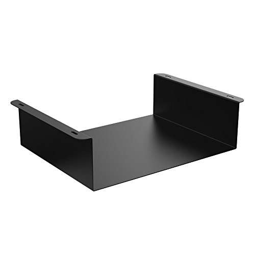 Oeveo Under Desk PC Mount UCM-444 — Made in USA, Heavy-Duty Electronics Support Bracket | Small Form Factor Computers, PC, CPU, Gaming Consoles | Black Powder Coated Steel — 14W x 4H x 11D (1 Pack)