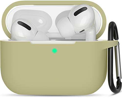 SATLITOG for AirPods Pro(2nd/1st Generation), Protective Silicone Case with Keychain Compatible with Apple AirPods Pro(2022/2019) (Front LED Visible) - Burgundy