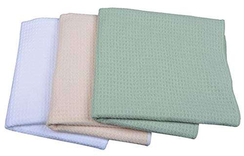 UBERSWEET® 16Inchx24Inch Waffle Weave Microfiber Kitchen Towels Dish Cloths 16 Inch X 24 Inch 3 Pack