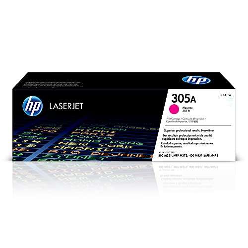 HP 305A Magenta Toner Cartridge for HP Printers | Works with Printer Series: LaserJet Pro 300 M351, 300 MFP M375, 400 M451, 400 MFP M475 | CE413A