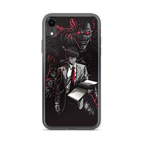 Gryss Compatible with iPhone XR Case Death Note Light Kira Yagami Headshot Portait Japanese Mystery Manga Pure Clear Phone Cases Cover