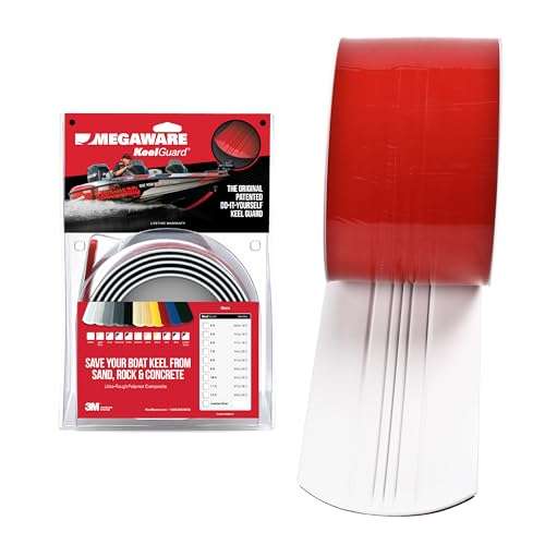 Megaware Self-Adhesive DIY Keel Guard - Prolongs The Life of Your Boat - Protects from Abrasive Sand, Rocks and Oyster Beds - 9 Kit Sizes - 5 Inches Wide (White)