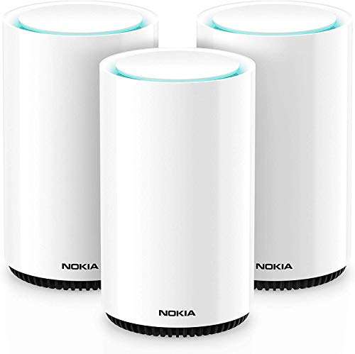 Nokia WiFi Beacon 3 Mesh Router System - Intelligent, Seamless Whole Home WiFi Coverage Extender - Connect Your Whole House WiFi Network, Ultra Fast Self-Healing Mesh Router System – Trio (3-Pack)
