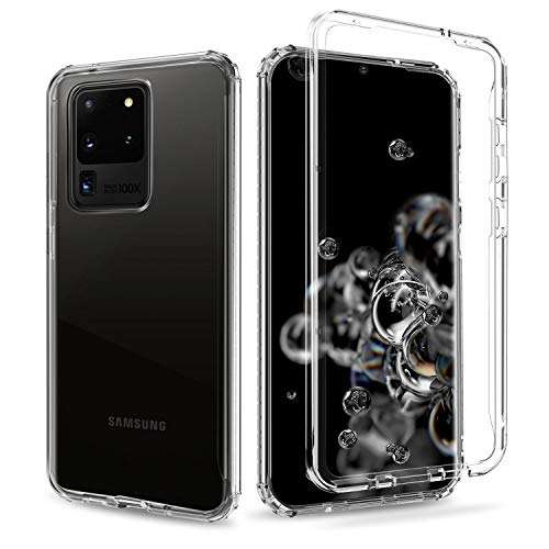 Elegant Choise Galaxy S20 Ultra Case, Shockproof Clear Case with Hard PC Shield + Soft TPU Bumper Cover Case for Samsung Galaxy S20 Ultra 5G 6.9 Inch(Clear)