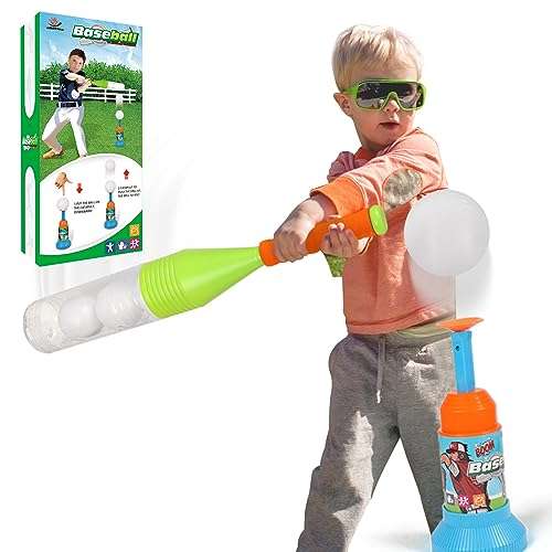 Exercise N Play Training Automatic Launcher Baseball Bat Toys - Indoor Outdoor Sports Baseball Games T-Ball Set for Children