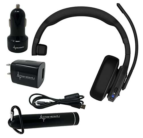 Wearable4U Garmin dezl Headset 100, Single-Ear Premium Trucking Headset, Active Noise Cancellation, Superior Battery Life and Memory Foam Ear Pads PowerPack Bundle
