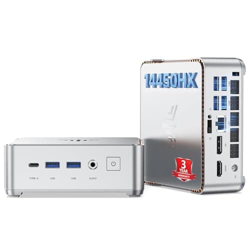 KAMRUI Hyper H2 Mini Gaming PC, Intel Core 14450HX Mini Computers (10C/16T, 4.8GHz), 32GB RAM 1TB PCle4.0 SSD Micro Desktop PC, Triple 4K Display, USB Type-C, WiFi6, BT5.2, Business Office Home