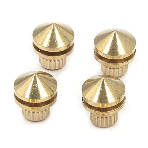 Geesatis 4 pcs Speaker Spike Pad Kit Copper Speaker Suspension Spike Set Isolation Stands Spike Pad for Speaker, Amplifier, DVD Player