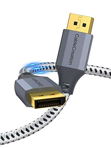 CableCreation 8K DisplayPort Cable 3 FT/0.9M, DP Cable 1.4 Male to Male,Support 8K@60Hz, 4K@144Hz, 2K@165Hz Video Resolution & HDR,Gray