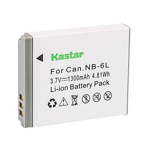 Kastar Lithium-Ion Rechargeable Battery for Canon NB-6L, NB-6LH and PowerShot SD770 IS, SX170 IS, SX260 HS, SX280 HS, SX500 IS, SX510 HS, SX520 HS, SX530 HS, SX600 HS, SX610 HS, SX700 HS, SX710 HS