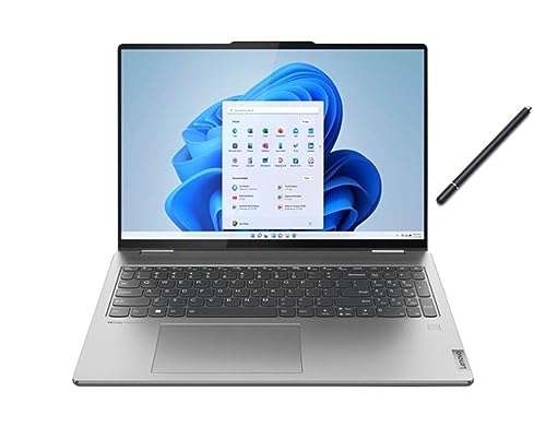 Lenovo Yoga 7 16" WUXGA 2 in 1 Touch Screen Laptop | AMD Ryzen 5 7535U | AMD Radeon 660M Graphics | 8GB RAM DDR5| 512GB SSD | Backlit | Fingerprint | Windows 11 Home | Bundle with Stylus Pen, Grey