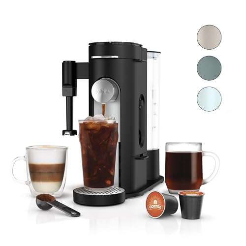 Ninja | Coffee Maker | Single Serve |Brew with Coffee Pods & Grounds| Compatible with K-Cup Coffee Pods | 4 Brew Styles, up to 24oz Cup Sizes & 56oz Removable Reservoir | Black | PB051