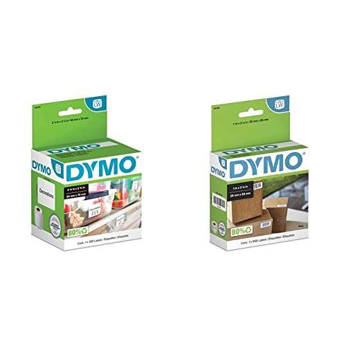 DYMO Authentic LW Large Multi-Purpose Labels for LabelWriter Label Printers & LW Multi-Purpose Labels for LabelWriter Label Printers, White, 1'' x 2-1/8'', 1 roll of 500 (30336)