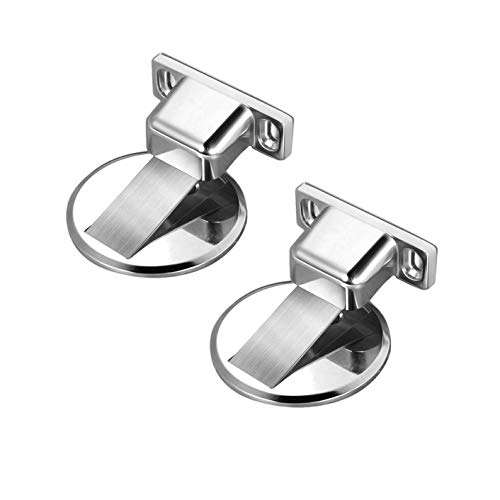 Door Magnets Stop, Floor Mount Magnets Door Stopper, Stainless Steel Magnetic Catch Holder, Commercial Large Doors Stops, No Drilling Doorstopper for Security (2 Pack)