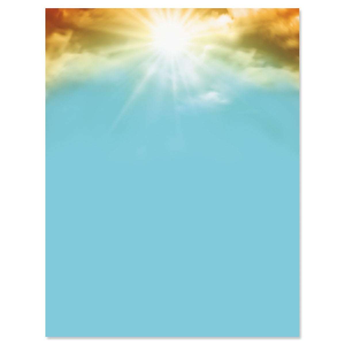 Current Sunrise Easter Decorative Letter Paper - Religious Stationery Papers, Printable Confirmation, Communion, Baptism, Wedding, & Easter Cards, Christian Letterhead Sheets, Set of 25, 8 1/2" x 11"