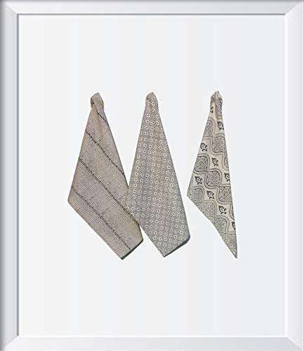 RATAN CART Cleaning Cloth Multipurpose Cotton Kitchen Towel (Set of 3, Grey, Beige, Black)