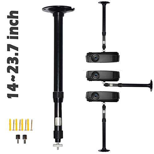 Universal Projector Mount Extendable Height Camera Mount 15-25in 360° Adjustable 3-in-1 Projector Ceiling Mount Projector Wall Mount Projector Mount Stand for Video Projector CCTV DVR Camera Black