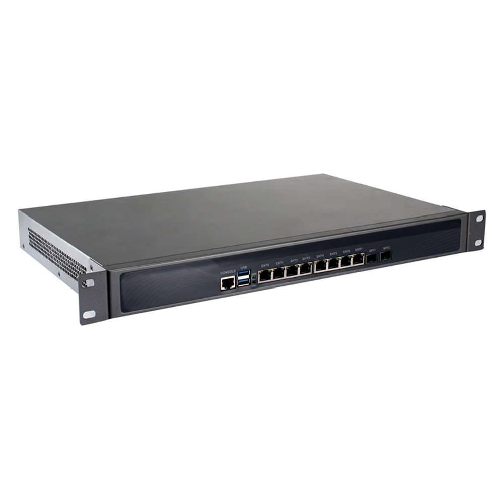 1U Firewall,Network Security Appliance Intel Celeron 2117u 10 Ports 8 Intel 82583V Gigabit Ethernet 2 Intel Optical SFP R7(2G RAM 32G SSD)