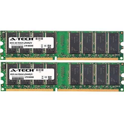 A-Tech 2GB KIT (2 x 1GB) for Shuttle ST Series ST20G5 ST61G4 ST61G4B ST61G4L ST62K ST62KS ST64G4B. DIMM DDR Non-ECC PC2700 333MHz RAM Memory. Genuine Brand