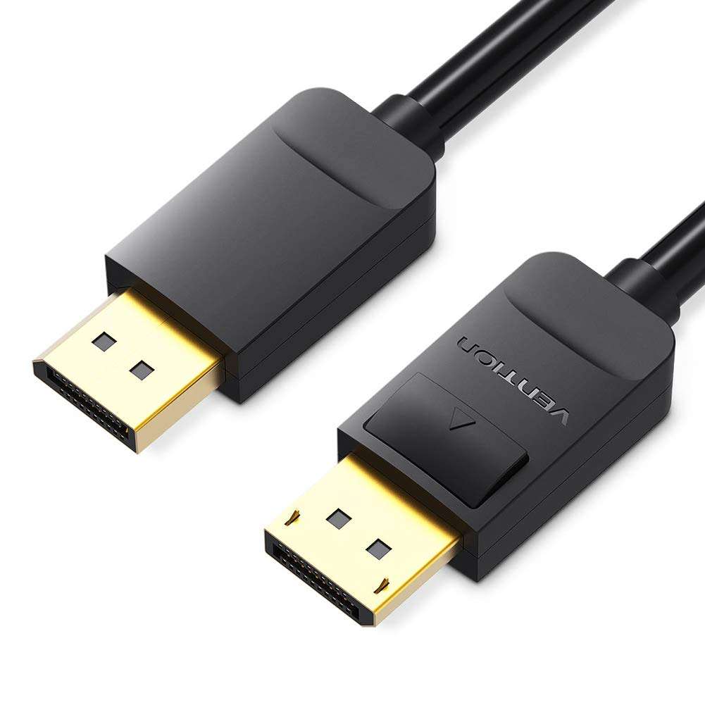 VENTION DisplayPort Cable 1.5m/5ft, DP to DP 1.2 Cable (4K@60Hz, 2K@144Hz) Gold-Plated Interface, 3D DisplayPort Cord Compatible with PC, TV, Monitor, Desktop, Projector