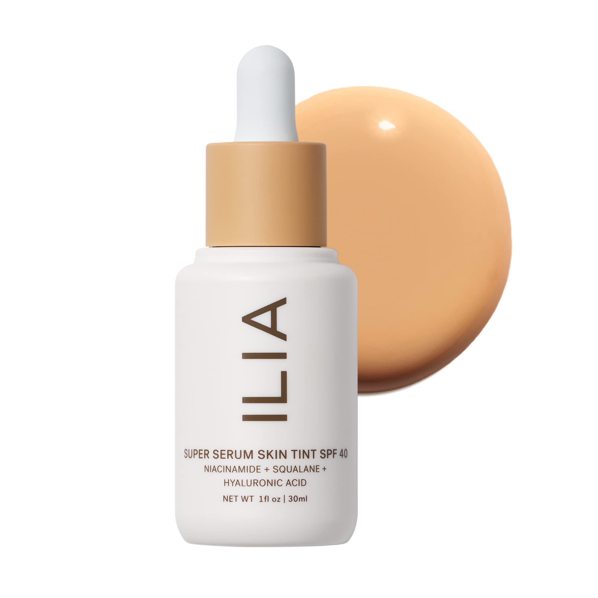 ILIA - Super Serum Skin Tint SPF 40 | Non-Comedogenic, Vegan, Lightweight to Help Against Blue Light, + Pollution while Hydrating, Smoothing, + Refining (Shela ST8, 1 fl oz | 30 ml)