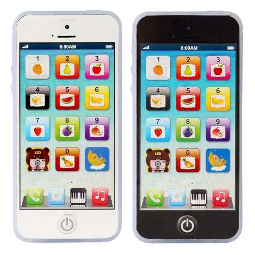 Cooplay 1X Child Phone Toy Toddler Rechargeable Smart Phone Play Music Song Educational Recharge Type-C Mobile for Baby Kids Children Infant