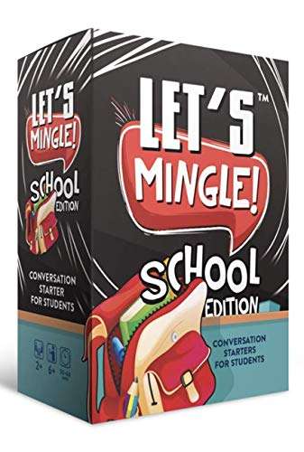 FUN TRIBE CREW Let's Mingle Conversation Starters School Edition | Classroom Learning | Distance Learning Game | Games for Kids Ages 6+ | Great as Autism Learning Materials | Speech Therapy Materials