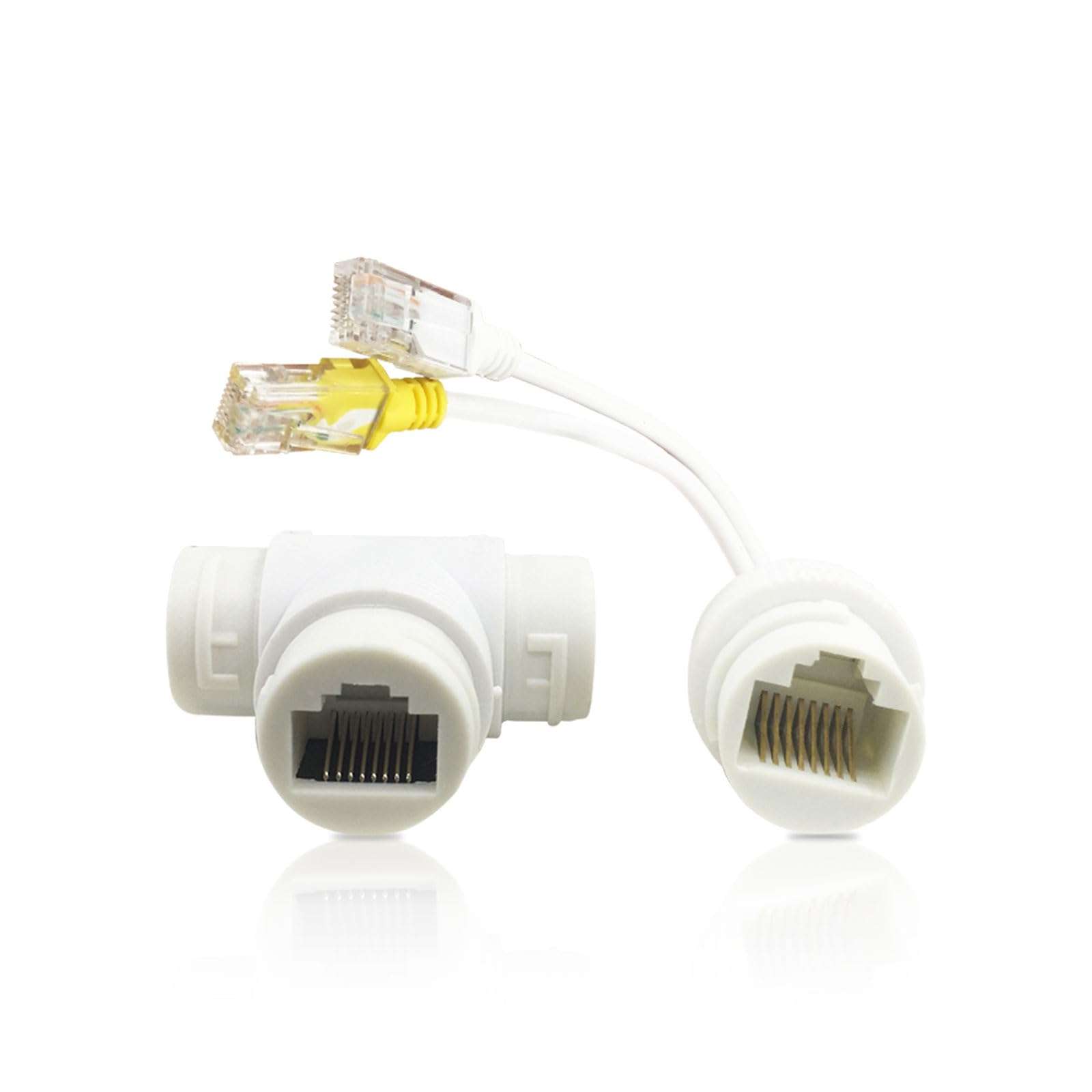 CONETCH PoE POE Combiner Splitter Adapter, Ethernet Splitter, Support IEEE802.3af/at Protocol, Max Transmission 130m, 1 Cable into 2 Cameras, Works on All PoE Switches, PoE NVR and POE Cameras