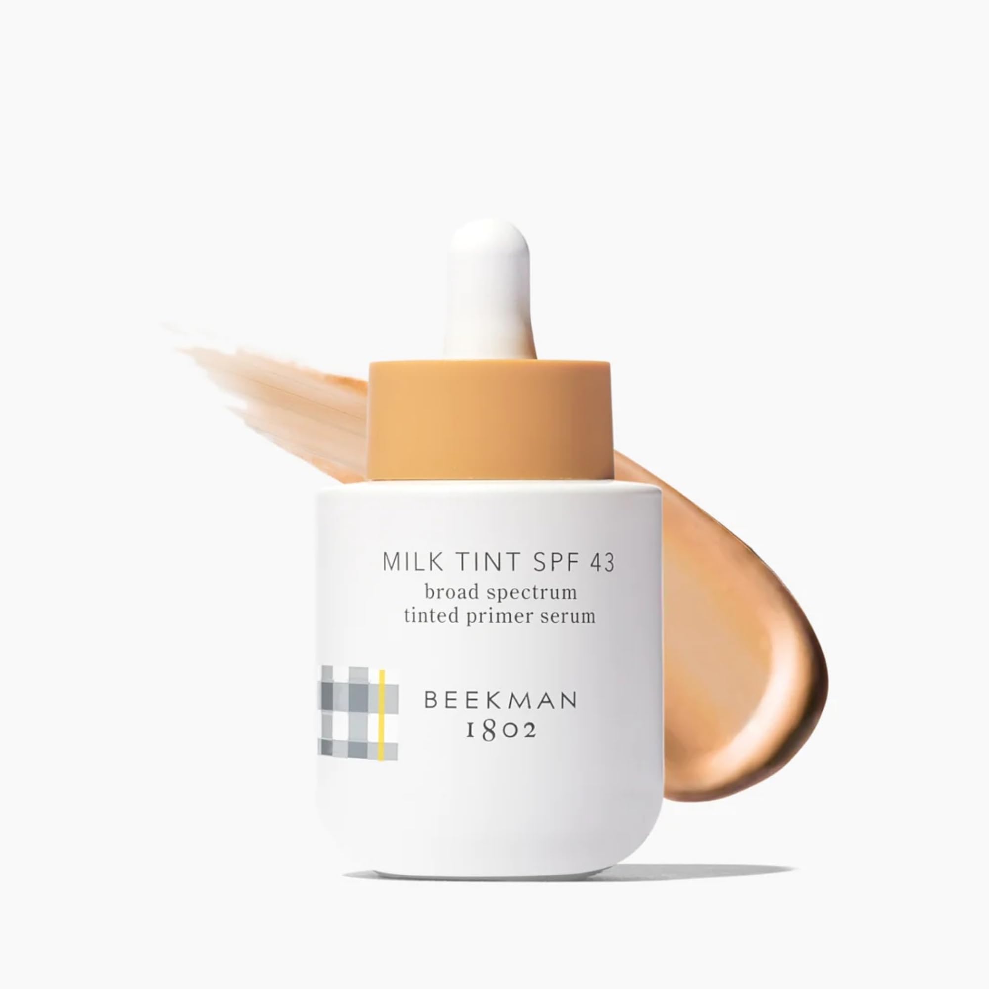 Beekman 1802 Milk Tint Face Primer with SPF 43, Tan - Oxybenzone Free - 1 oz - Tinted Mineral SPF, Makeup Primer & Moisturizer - Blends Seamlessly - Good for Sensitive Skin - Cruelty Free