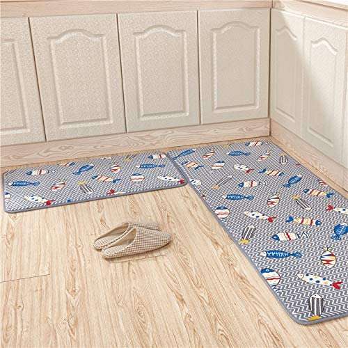 UBERSWEET® changbvss Bath Rugs Set 2pcs/Set Anti Slip for Bathroom Memory Foam Bath Bath Accessories Kitchen Carpet Floor Mats Animal Pattern: huazhuangxiaoxiong, about50x80S50x120cmL