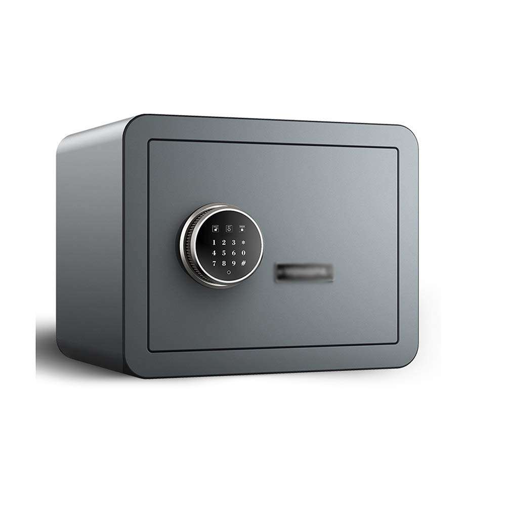 ZHAS Safe Safe, Digital Password Safe ,Office Electronic Lock Box with Alarm Function for Home Office Valuables Passports Keys Money Jewellery-Gray/White (Anti-Drill, Anti-pry) Cabinet Safes