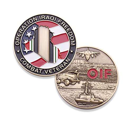 OIF Operation Iraqi Freedom Challenge Coin - Military Coin Designed by Military Veterans - Great 3D Detail Die Struck Brass Coin
