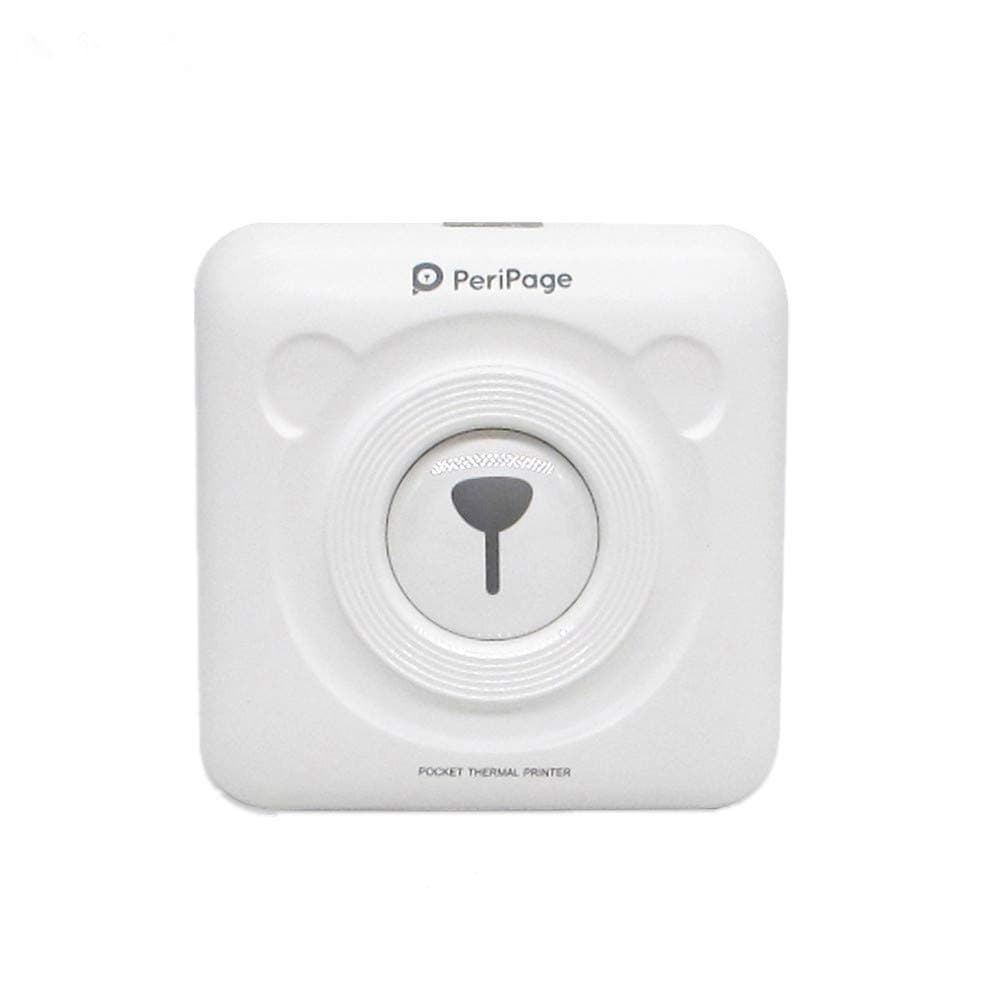 Peripage A6 Mobile Mini Photo Printer Bluetooth Wireless Journal Tutorial Post Printer with Thermal Paper Gift Free (A6 White)