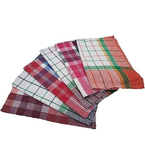 Swarna Enterprises Kitchen Cleaning Towel, Multi-Purpose Superior Cotton Kitchen Towel Multi Color Pack of 6